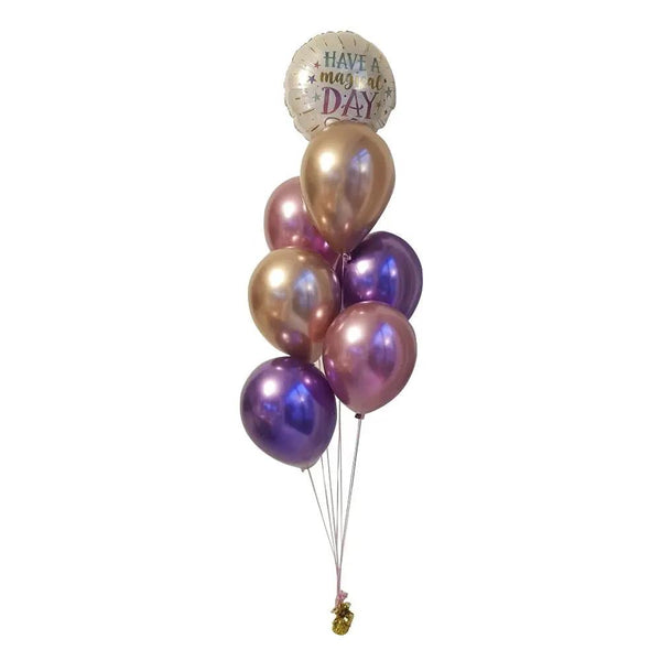 Seven balloon Bouquet- One foil balloon and six Latex balloons choose any colour!