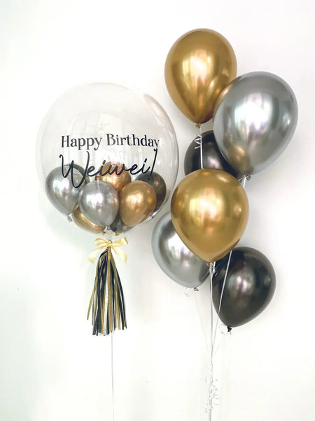 Deluxe Chrome Bubble Balloon Bouquet